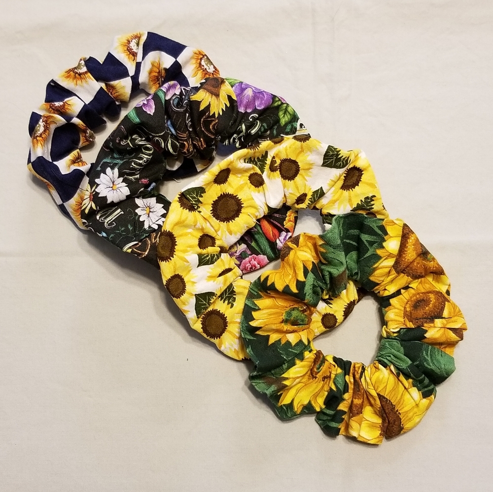 Handmade Scrunchies - Sunflower Set